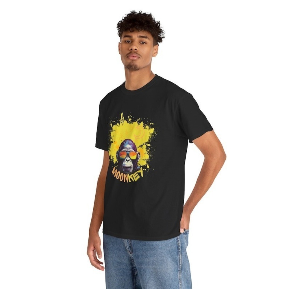 Moonkey Tee T Shirt Monkey Moon Classical Simple Gift Graffiti Unisex